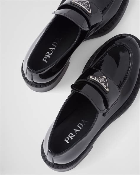 prada patent leather loafers women